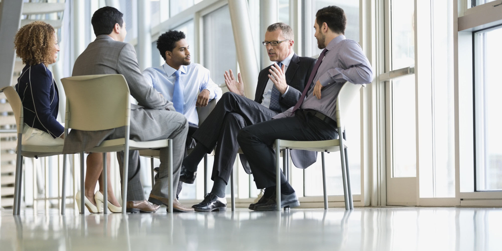 Business colleagues having a team meeting