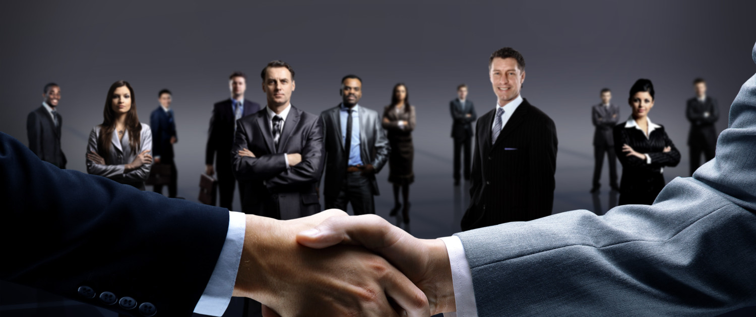 handshake isolated on business background