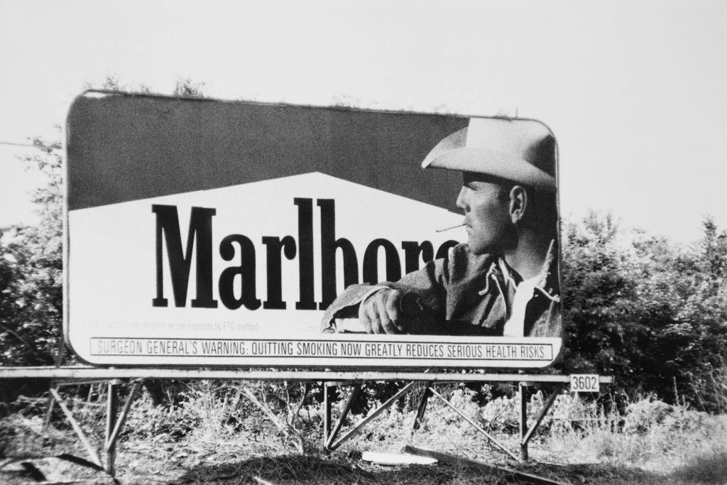 This image shows a billboard advertising Marlboro cigarettes.