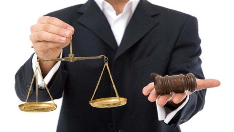 law concept in business with gavel and scales of justice