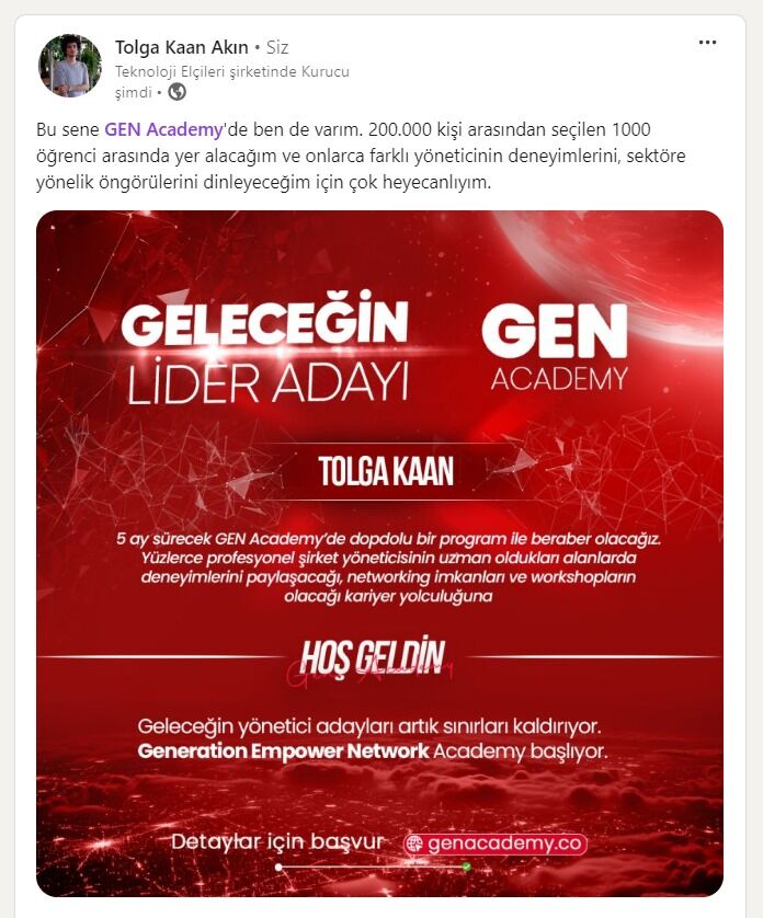 GEN Academy LinkedIn Paylaşımı2