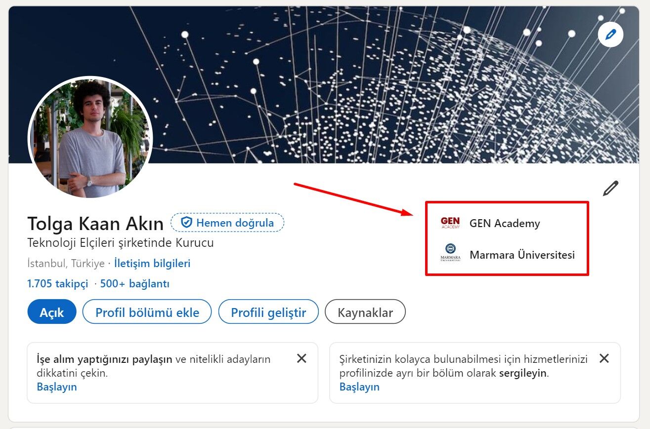 GEN Academy Profil Görünümü