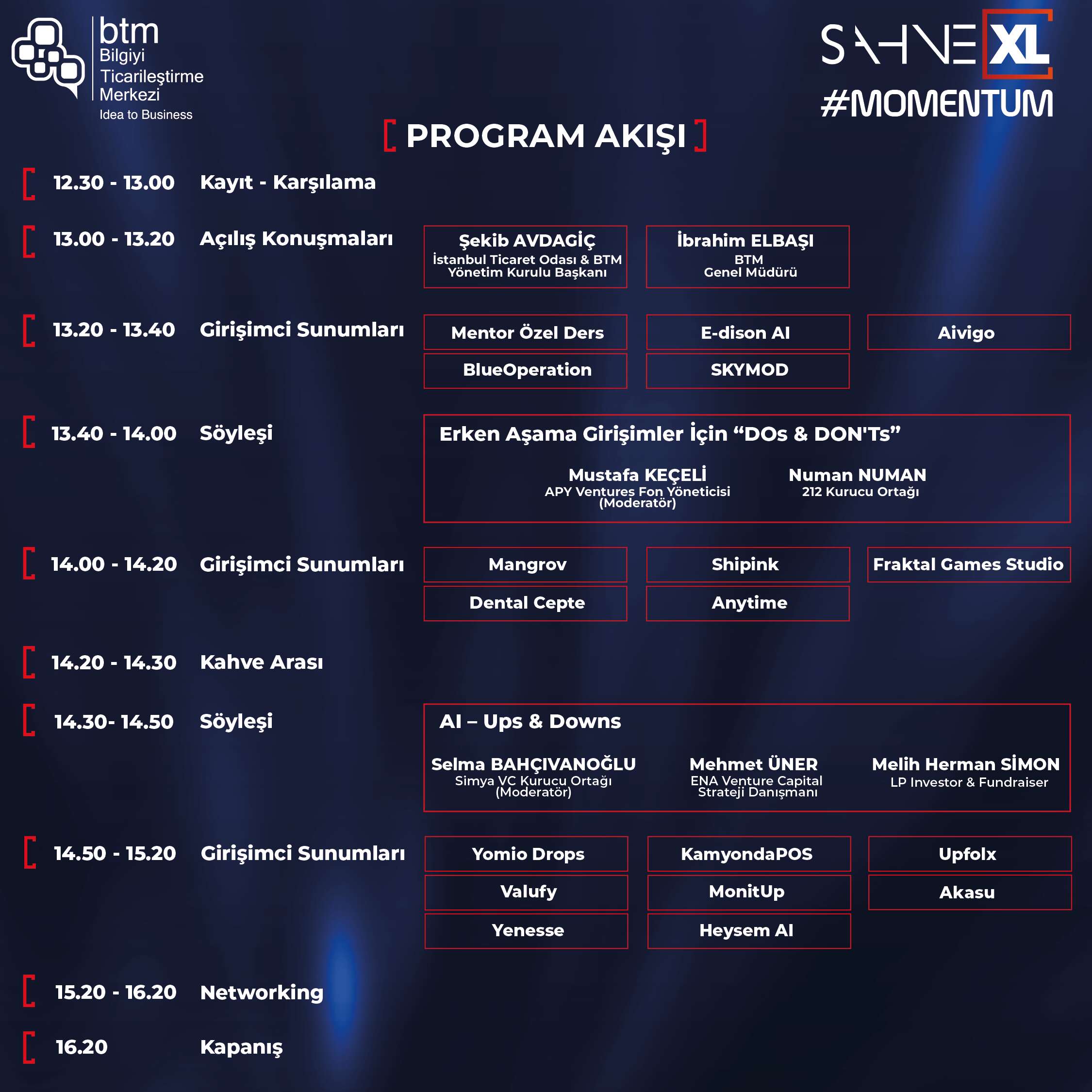 sahne xl momentum program akis